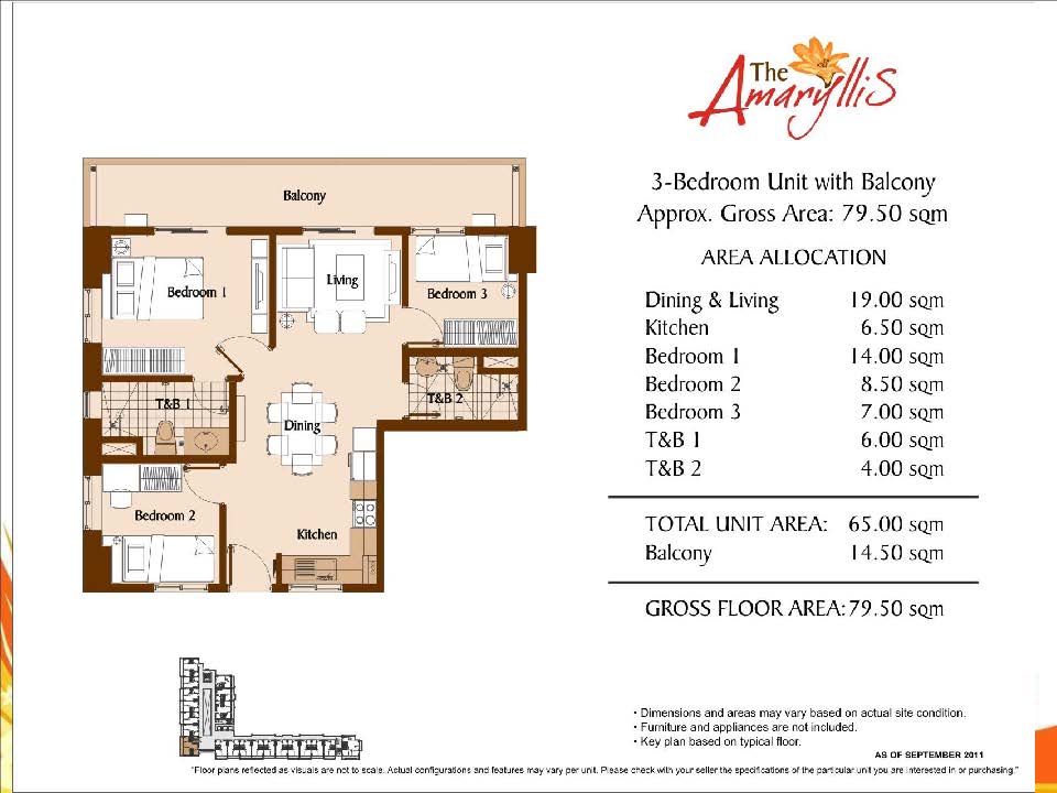 the amaryllis Unit Layouts And Computations 2 bedroom 79.5 sqm