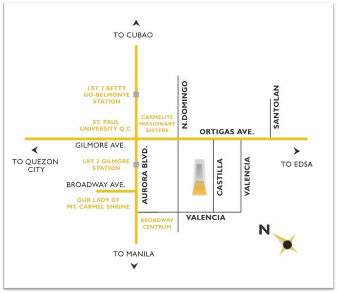 One Castilla Place Location Map