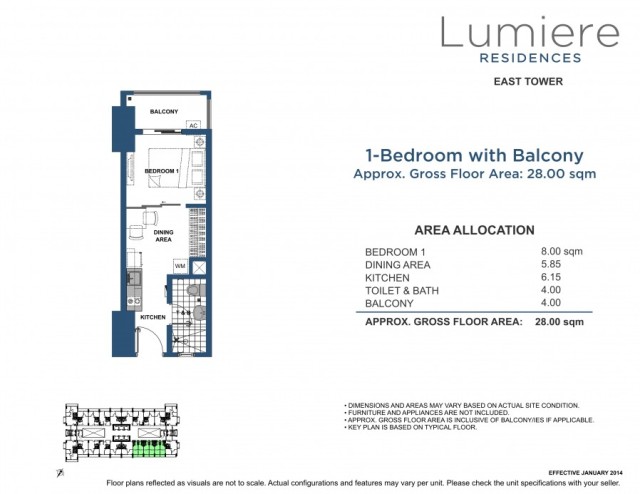 Lumiere Residences 28sqm+ET+1BR