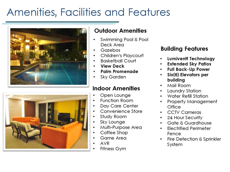 Lumiere Residences Amenities Facitilies and Features