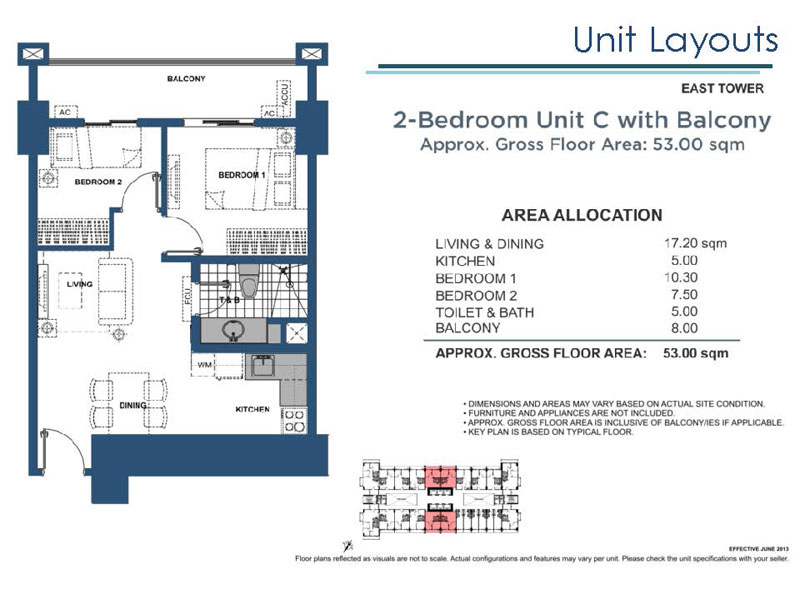 Lumiere Residences 2 Bedroom C with Balcony East