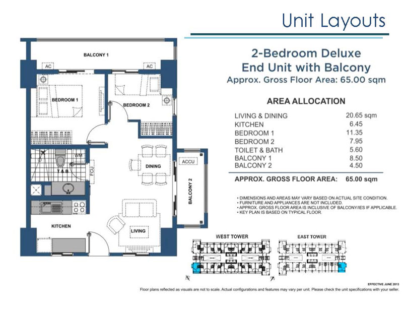 Lumiere Residences 2 Bedroom Deluxe End Unit with Balcony