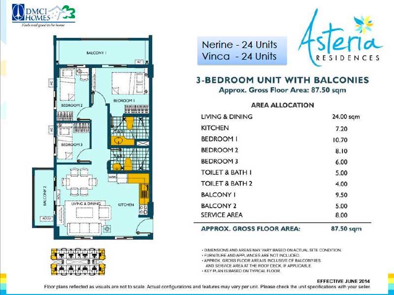 Asteria Residences 3 Bedroom Layout
