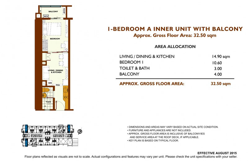 Fairway Terraces 1 Bedroom Layout