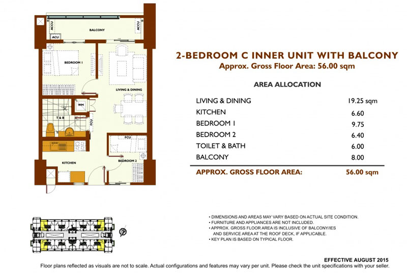 Fairway Terraces 2 Bedroom C Layout