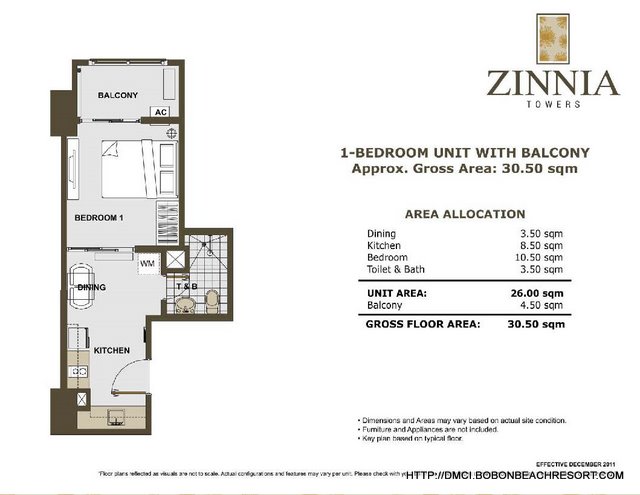 Zinnia Towers 1 Bedroom with Balcony