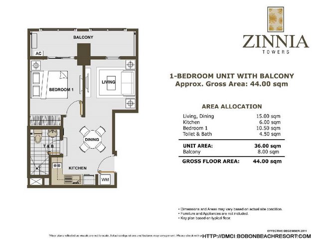 Zinnia Towers 1 Bedroom with Balcony