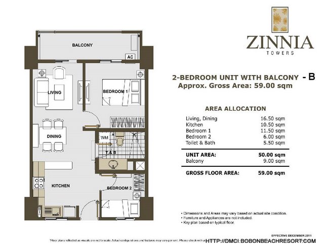 Zinnia Towers 2 Bedroom with Balcony B